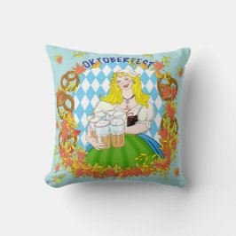 Almofada Oktoberfest , garota e cerveja