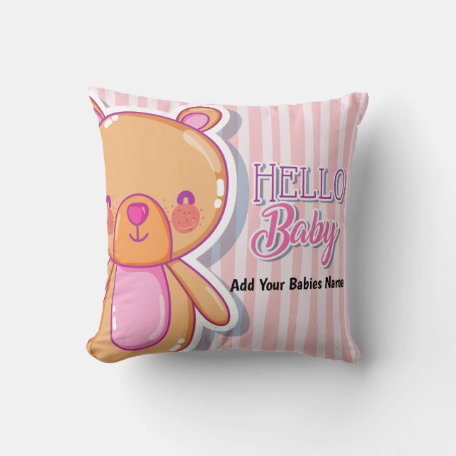 Almofada Olá, Baby | Travesseiro personalizado (Frente)