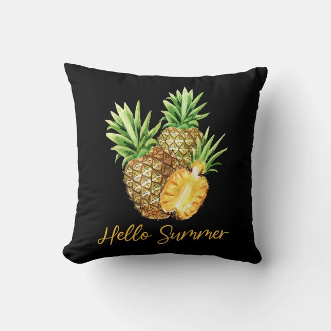 Almofada Olá, Fruta tropical de Summer Pineapple (Frente)