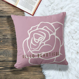 Almofada Olá Linda - Rosa Rosa Estilosa Moderna