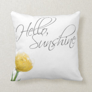 Almofada Olá! travesseiro decorativo amarelo da flor da lu