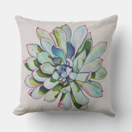 Almofada Óleo de cactus pintando folhas com pontas de magen