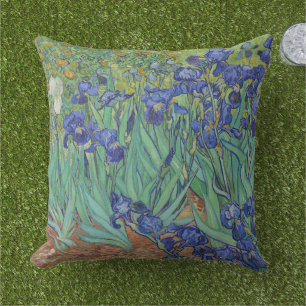 Almofada Óleo Floral Famoso de Íris Azuis de Van Gogh