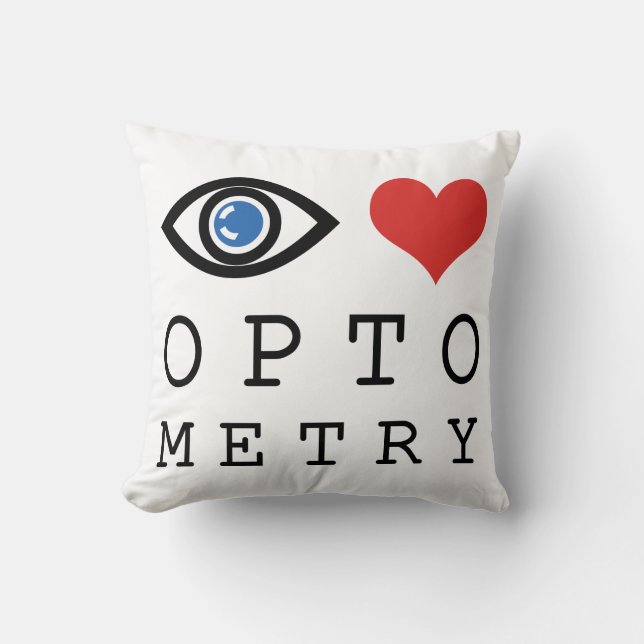 Almofada Olhar Amor Óptica - Carta de Olhos de Optometrista (Frente)