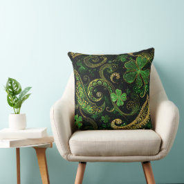 ALMOFADA OLHAR BRILHANTE COM TEMA IRLANDÊS VERDE ESCURO & D