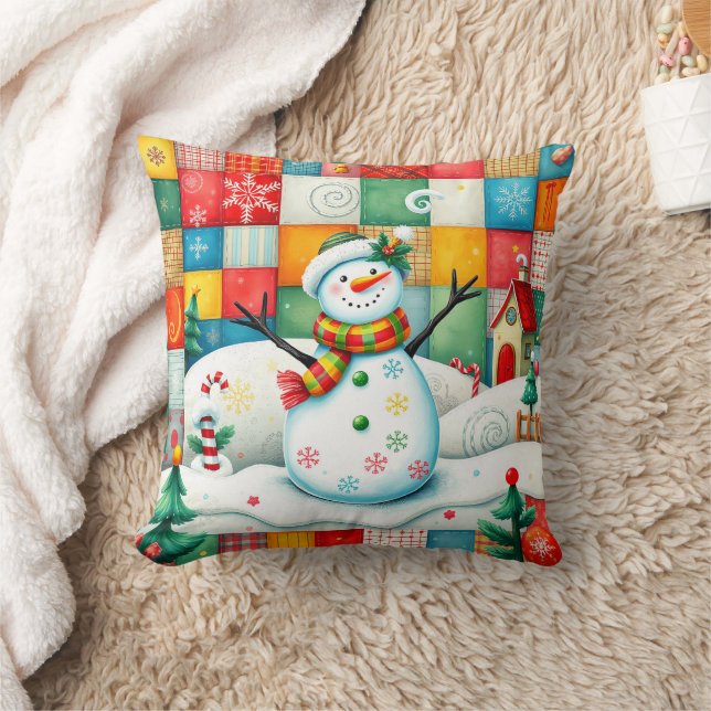 Almofada Olhar Congelado o Neve com Patchwork (Cobertor)
