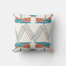 Almofada Olhar de Arte Turquesa Laranja Teal Zig-zag Sudoes