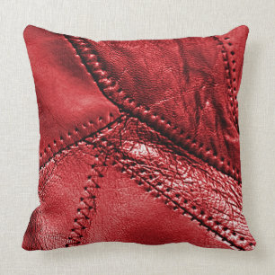 Almofada Olhar de couro vermelho, travesseiro decorativo