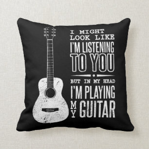 Almofada Olhe como eu lhe estou escutando guitarra da