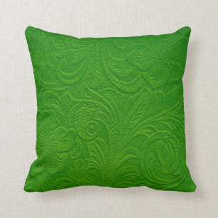 Almofada Olho De Couro Suave Floral Verde Monotones