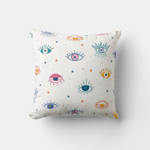 Almofada Olho Whimsical e Padrão nas Estrelas