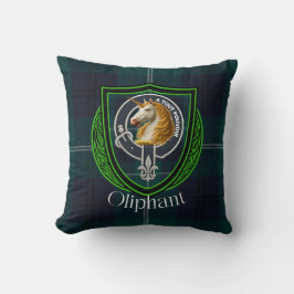 Almofada Oliphant Scottish Clan Tartan & Crest