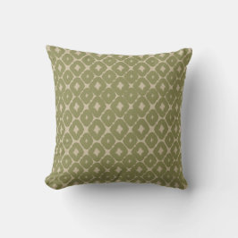 Almofada Olive and cream Boho Geometric Throw Pillow