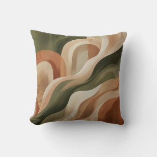 Almofada Olive Green Terracotta Abstract Throw Pillow