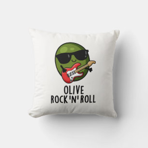 Almofada Olive Rock E Roll Funny Rocker Olive Pun