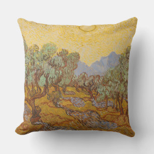 Almofada Oliveiras de Van Gogh Sol Amarelo Céu