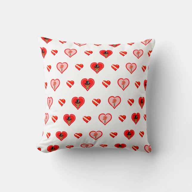 Almofada Oliver The Otter Dia de os namorados Pattern (Frente)