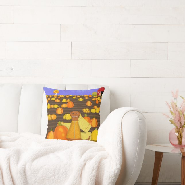 Almofada Oliver The Otter Pega uma Abóbora (Sofá)