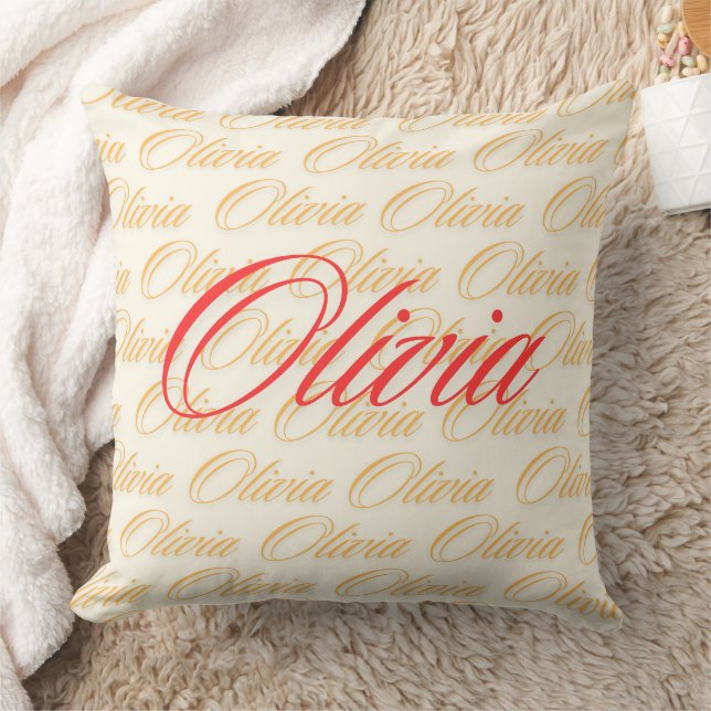 Almofada Olivia Name Pattern Design (Cobertor)