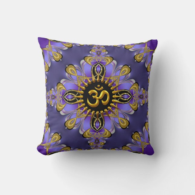Almofada Om (Aum) Cushion Bonito/Travesseiro Roxo (Frente)