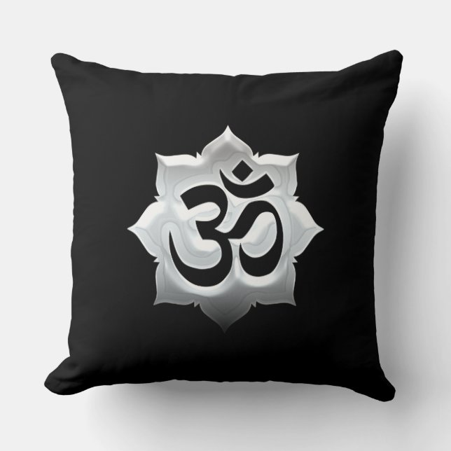Almofada OM Símbolo Lotus Espiritualidade Yoga Crest (Frente)