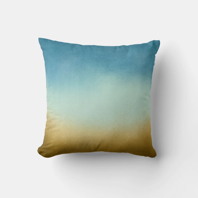 Almofada Ombre Azul e Travesseiro Dourado (Frente)