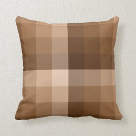Almofada Ombre Checker Blocks Brown Travesseiro decorativo