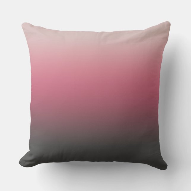 Almofada Ombre Cinza Rosa Creme Claro Gradiente (Frente)