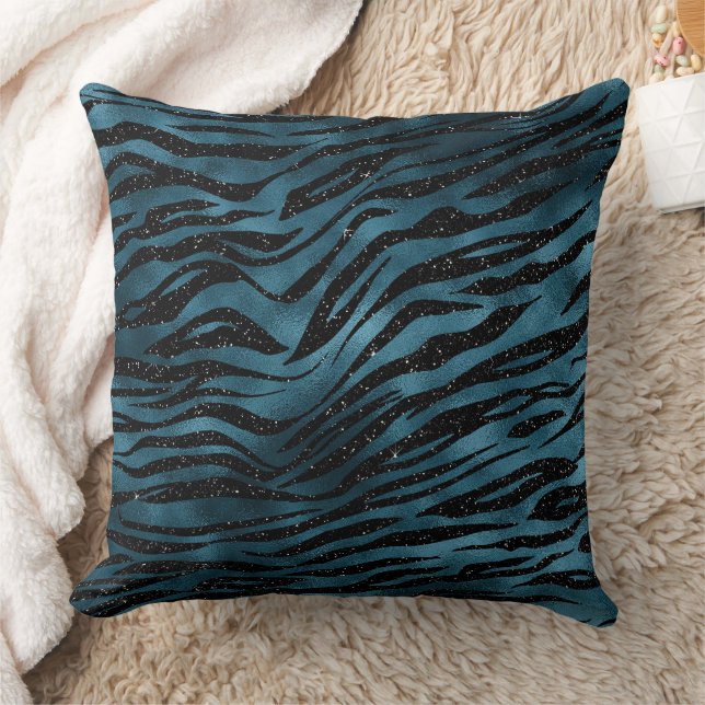 Almofada Ombro de impressão azul-zebra negra (Cobertor)