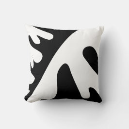 Almofada Onda de Abstrato orgânico preto-e-branco moderno