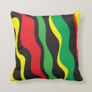 Almofada Onda Rasta Vermelho Amarelo Verde Preto