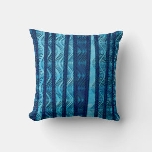 Almofada Onda Retro Azul Padrão Única e Legal