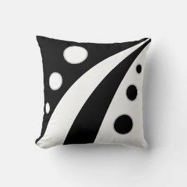 Almofada Ondas abstratas em preto e branco com círculos