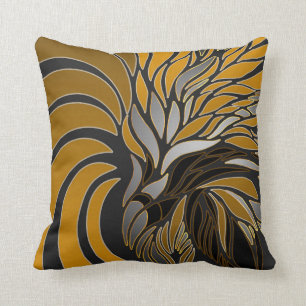 Almofada ondas abstrato, linhas, folhas, design moderna