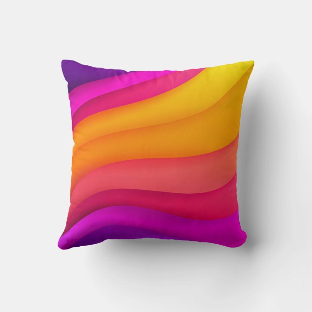 Almofada Ondas Arco-íris Magenta (Verso)