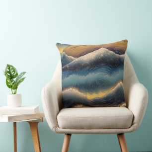 Almofada ondas de excelente de pintura de safena, onda