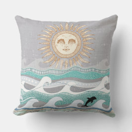 Almofada ondas de golfinhos solares