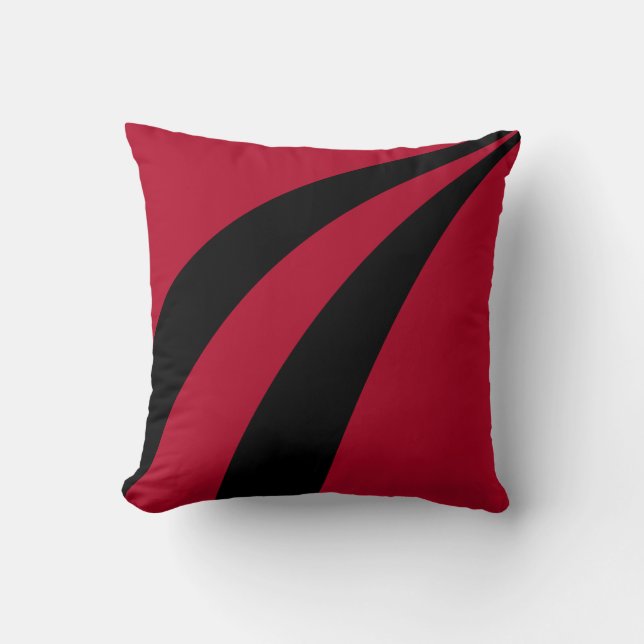 Almofada Ondas modernas elegantes abstratas em vermelho bur (Frente)