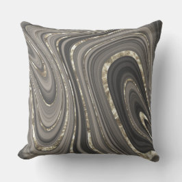 Almofada Ondas negras da cinza Marble