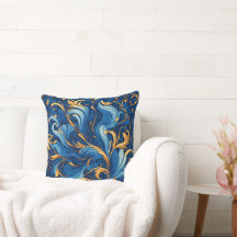 Ondas Reais de Fantasia Redemoinhos de Azul e Dour