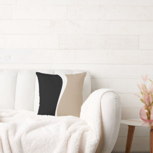 Almofada Ondas Simples 2 - Taupe, Preto e Branco