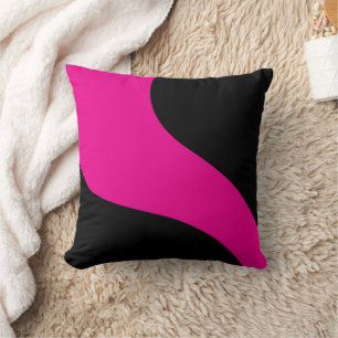 Almofada Ondas simples em magenta e preto