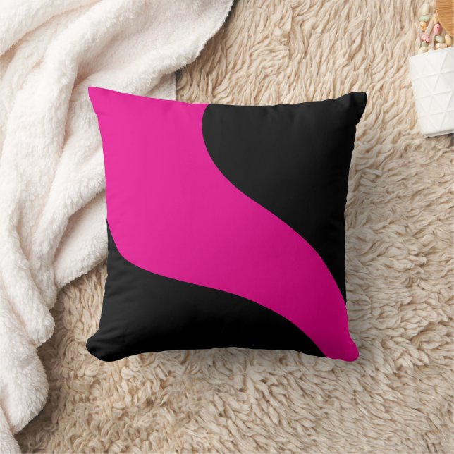 Almofada Ondas simples em magenta e preto (Cobertor)