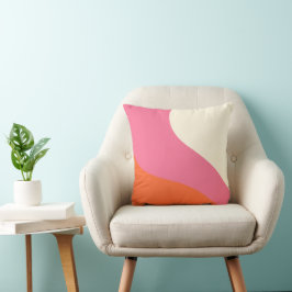 Almofada Ondas Simples - Rosa, Laranja e Creme