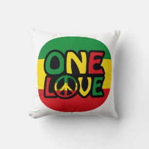 Almofada One Love, Reggae design com cores reggae