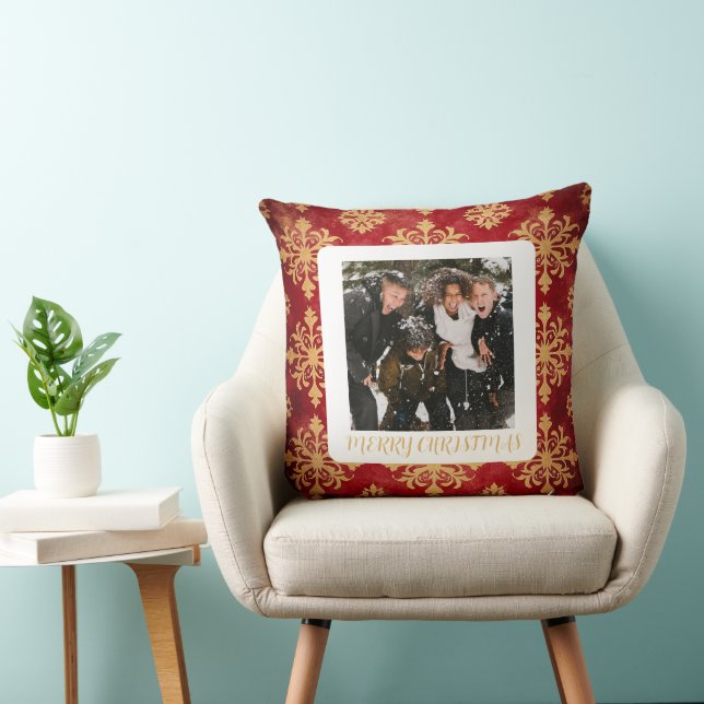 Almofada One Photo Custom Holiday Snowflake  (Cadeira)