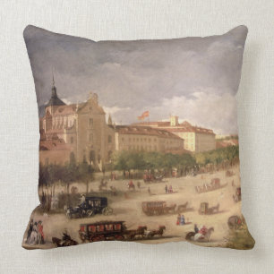 Almofada Opinião o Calle de Alcala, Madrid (óleo em canva