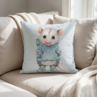 Almofada Opossum Birthday Pillow • Woodland Animal Decor