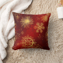 Almofada Opulência do Natal: Fios Dourados do Natal