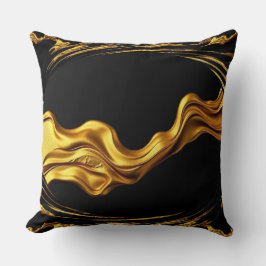 Almofada Opulent Swirl Liquid Gold Black Monochrome Achempo